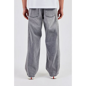 Pantalon en jean pour homme coupe droite élégante style streetwear délavé coupe décontractée taille mi-haute en denim de coton décontracté - Product Image 6