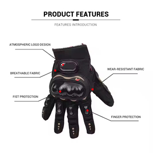 Guantes de Motociclismo de Cuero para Hombre, Completos, Transpirables, Resistentes al Viento, Compatibles con Pantalla Táctil - Product Image 3
