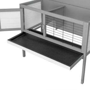 Pollaio in Legno Impermeabile Grigio a Un Piano per Polli, Conigli e Galline - Product Image 4