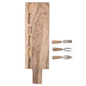 Tabla de Cortar Rectangular de Madera de Mango Ecológica con Asa, 30x20x1.5 cm, Tabla de Cocina Artesanal para Preparar y Servir Alimentos - Product Image 1