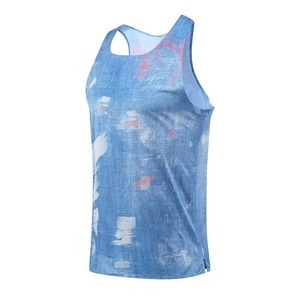 Custom <b>Mens</b> Solid Plus Size Running <b>Singlet</b> Quick Dry Breathable Spandex/Polyester O-Neck Sleeveless Sportswear with Custom Logo - Product Image 3