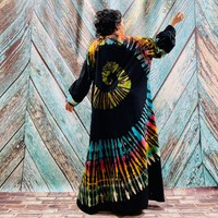 Prix d'usine, vente en gros, 100% polyester, kimono bandeau tie-dye, couverture de plage ample et confortable, veste d'été style bohème