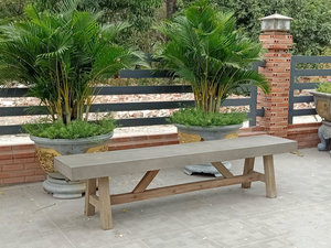 Banco de jardín de hormigón de diseño moderno de 2 metros de alta calidad para uso en exteriores para Patio Park & Street Beautiful Street Bench - Product Image 5