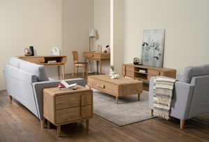 Natural Malaysian Oak LOME <b>Side</b> <b>Table</b> for Living Room Decor and Solid Wood Bedside <b>Table</b> for High-End Home Office <b>Storage</b> - Product Image 5