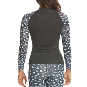 Women's Cycling Backless Rash Guard Floral <b>Print</b> with Front Zip Fight Rash Guard Long Sleeve <b>Surf</b> Mma Rush Guard for Adults - Product Image 3