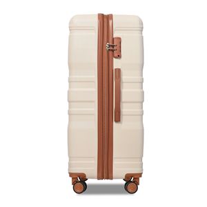Nuovo modello 3 pezzi espandibile ABS Hardshell set di bagagli resistente 20 ''24'' 28 ''valigia TSA lucchetto Beige marrone Spinner ruote bagaglio - Product Image 4