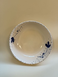 Handcrafted Ceramic Heart Print Bowl Smooth Gloss Finish with Deep Serving Shape for Chic Modern Table Styling - Product Image 3