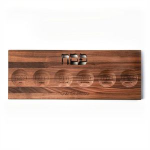 Plat de Seder personnalisé en bois de noyer, planche de service pour Pessa'h, décoration de table de fête juive, cadeau - Vente chaude - Product Image 1