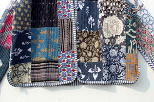 Vestes matelassées vintage à manches longues, décontractées, faites à la main, en coton, pour femmes, réversibles, style bohème hippie, avec dentelle. - Product Image 3