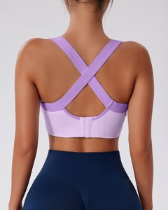 Adjustable Band Workout <b>Bra</b> | Breathable Full Coverage Yoga Crop Top | Female High Elasticity Athletic Exercise Clothing - Product Image 1