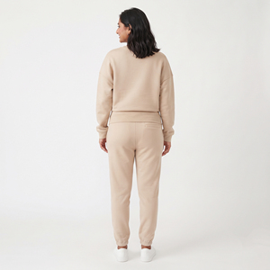 Conjunto Deportivo de Algodón para Mujer, Sudadera Holgada de Manga Larga con Hombros Caídos y Pantalones Deportivos para Embarazadas, Conjunto Deportivo de Felpa - Product Image 2