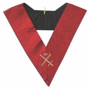 Collar Masónico de la Masonería Escocesa de 18 Grados, Rojo Moiré, Bordado a Máquina, Accesorios de la Masonería Escocesa - Product Image 5