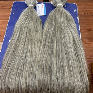 Meilleures ventes, prix d'usine, 100% cheveux humains Remy, cheveux vierges vietnamiens, cuticules alignées, mèches de cheveux naturels gris, extensions de cheveux - Product Image 5