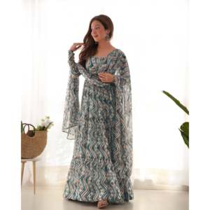 Beautiful Modest Wedding Anarkali Gown with Pent and Dupatta for Parties and Special Occasions - Product Image 1
