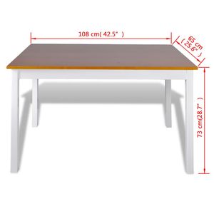 Sala da pranzo in legno marrone Set con tavolo e 4 sedie collezione di mobili - Product Image 5