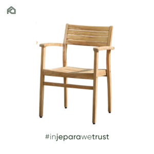 Chaises de salle à manger modernes en teck massif, meubles de restaurant, écologiques, durables, empilables - Eri - Product Image 1