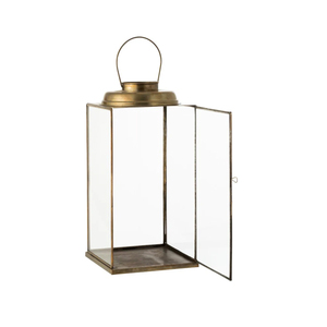 Rustic Gold Color <b>Set</b> of 2 Pcs <b>Lantern</b> for Floor Decor Premium Quality Metal Glass Portable & Durable <b>Lantern</b> for Home - Product Image 5