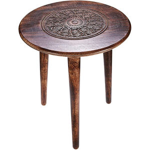 Mesa auxiliar octogonal de estilo marroquí hecho a mano, de madera antigua con incrustaciones de nácar, mesa de centro o auxiliar decorativa. - Product Image 4