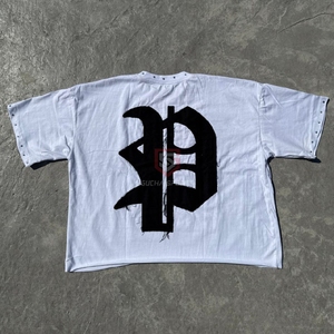 T-shirt délavé à l'acide style urbain USA, coton épais, streetwear homme, logo personnalisé, vêtement rétro tendance - Product Image 2