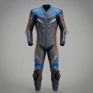 Combinaison de moto professionnelle en cuir perforé pour homme, avec protections homologuées CE - Product Image 1