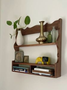 Eco Friendly Wooden Floating Wall <b>Shelves</b> Natural Wood Storage Organizer For Bedroom Living Room Kitchen Decoration - Product Image 1