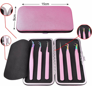 Pinces à épiler en acier inoxydable à pointe fine de qualité supérieure pour extensions de cils, vente en gros OEM, logo de marque personnalisé pour cils - Product Image 6