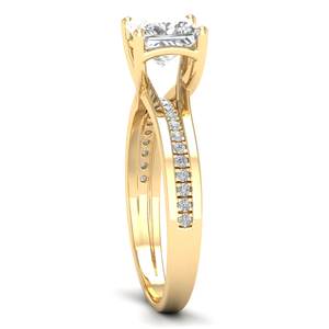 Bague de fiançailles solitaire REYES de luxe en or jaune 14 carats avec diamant de laboratoire CVD taille princesse de 1,8 carat, style hip-hop - Product Image 3