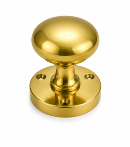 ลูกบิดประตูทองเหลืองทรงกลม ผิวทองเหลืองขัดเงา สำหรับล็อคประตูบ้าน - Product Image 1