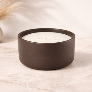 Recipiente de Cerámica Premium para Velas, Triple Mecha, Tazón Ancho, Acabado Mate Suave, Reutilizable, Decoración de Lujo para el Hogar, Larga Duración, Elegancia - Product Image 1