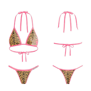 <b>Bikini</b> <b>Set</b> Yellow Contrast Binding All Over Heart Pattern Triangle <b>Bikini</b> Women <b>Bikinis</b> <b>set</b> - Product Image 2