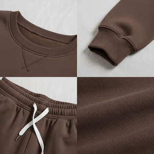 Women Oversized Sweatshirt Wide Leg Pants <b>Set</b> Casual 2 Piece Cotton Tracksuit Custom Logo OEM - Product Image 5