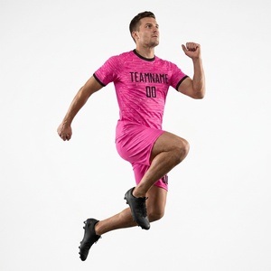 Conjunto de Camiseta de Fútbol Rosa Personalizada para Hombre, Nombre y Número del Equipo Sublimados, Absorbe la Humedad, Ajuste Atlético, Ropa para Todas las Temporadas - Product Image 6