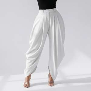 Women's High Waisted Striped Harem <b>Pants</b> Cotton Bamboo Fiber Loose Fit Ankle Length Elastic Waist Casual Autumn Trousers - Product Image 5