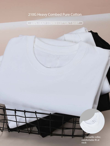 เสื้อยืดคอกลมผ้าฝ้าย 100% น้ำหนัก 210 กรัม ทรงลำลอง ระบายอากาศดี เป็นมิตรต่อสิ่งแวดล้อม ไม่ทำให้เหงื่อออกง่าย แขนสั้น ผลิตในบังคลาเทศ ราคาโรงงาน รับผลิตแบบ OEM - Product Image 3