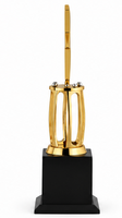 Elegante trofeo de reconocimiento con construcción metálica de primera calidad y acabado pulido de alta calidad.