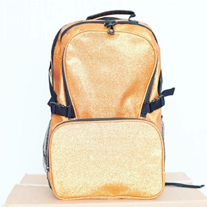 Gold Glitter Casual <b>Backpack</b> Lightweight Softback 20-37L Zipper Closure Unisex Daily Use - Product Image 2