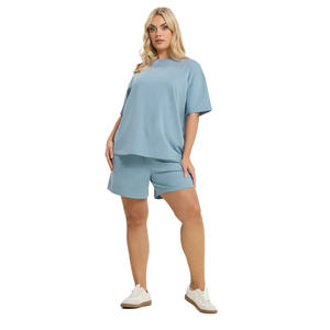 Custom Women T Shirt Shorts <b>Set</b> Wholesale Two <b>Piece</b> Summer Casual Sportswear Gym Workout Fitness Running Athletic Streetwear - Product Image 2
