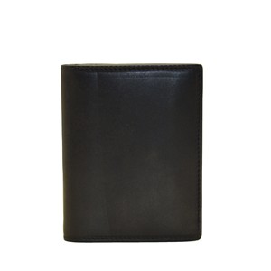 <b>Men's</b> Genuine Leather Bifold <b>Wallet</b> RFID Blocking Short Length Fold Closure Minimalist Style <b>Black</b> - Product Image 1