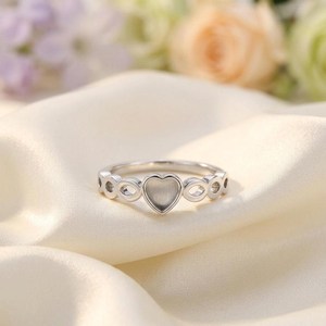 925 Sterling Silver Heart Bezel Ring 5mm Resin Blank <b>Infinity</b> Loop Keepsake DIY Jewelry Finding Ring New Setting Base for Craft - Product Image 4