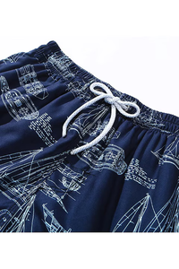 Pantalones cortos con cintura elástica estampada para hombre, ropa informal cómoda y elegante para el verano - Product Image 4