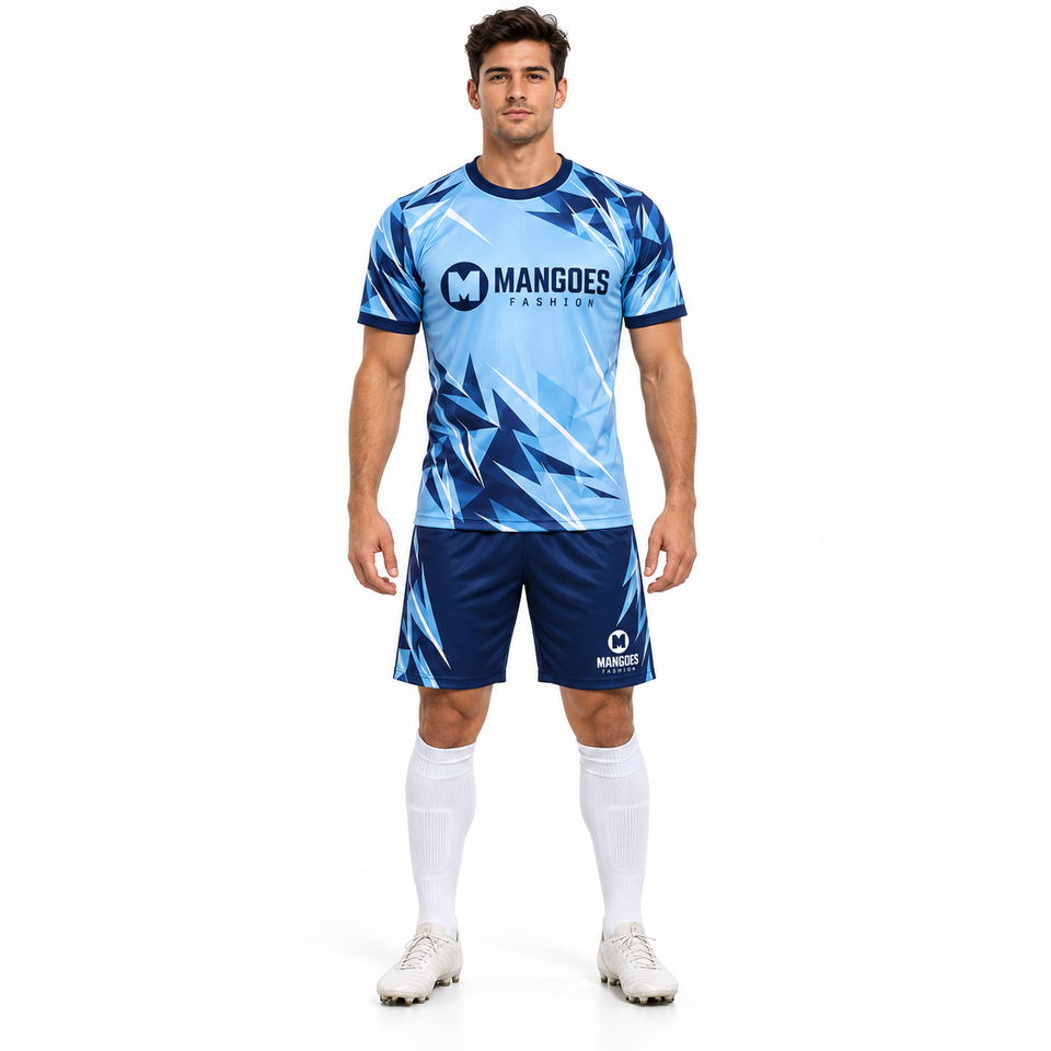 Custom Men's Soccer Football Jersey Kit Uniform Shirt Shorts Breathable ...