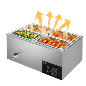 Supporto Scaldavivande a 4 Piatti da 600W in Acciaio Inossidabile con Capacità di 5L, Finitura Argento - Product Image 5