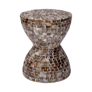Taburete de Mosaico de Madreperla Hecho a Mano para Uso Doméstico y Hotelero - Product Image 1