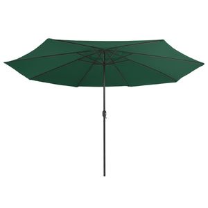 Grand parasol de jardin inclinable en métal avec base en polyester vert pour terrasse - Product Image 3