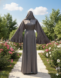 ชุดอาบายะห์แบบดั้งเดิมสีดำสวยงามสไตล์ดูไบ ปี 2025 สำหรับผู้หญิงมุสลิม ซาอุดิอาระเบีย สไตล์ตุรกี ผ้าโพลีเอสเตอร์ เหมาะสำหรับงานปาร์ตี้ฤดูหนาวและสวมใส่ละหมาด ความยาวระดับข้อเท้า - Product Image 1