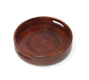 Plateau de service en bois de grande qualité à prix raisonnable, construction robuste pour une utilisation durable en cuisine et à table. - Product Image 5