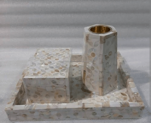 Juego de quemador Bakhoor con forma de estrella de lujo, soporte de incienso de madera decorativo con incrustaciones con taza de latón pulido para uso doméstico y de regalo - Product Image 2