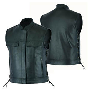 Chaleco de cuero para motocicleta, material de alta calidad, alta protección, chaleco de cuero en oferta online. - Product Image 1