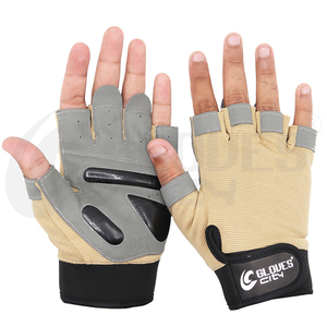 Guantes Deportivos Unisex de Medio Dedo, Transpirables, de Cuero, para Levantamiento de Pesas, Ciclismo, con Correa Ajustable para la Muñeca - Product Image 1