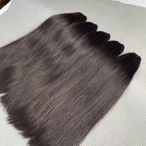 <b>Top</b> Selling Raw Natural Straight Weft Natural Black <b>Silky</b> Smooth Cuticle Aligned Zero Shedding Ready To Ship 100% Human Hair - Product Image 1